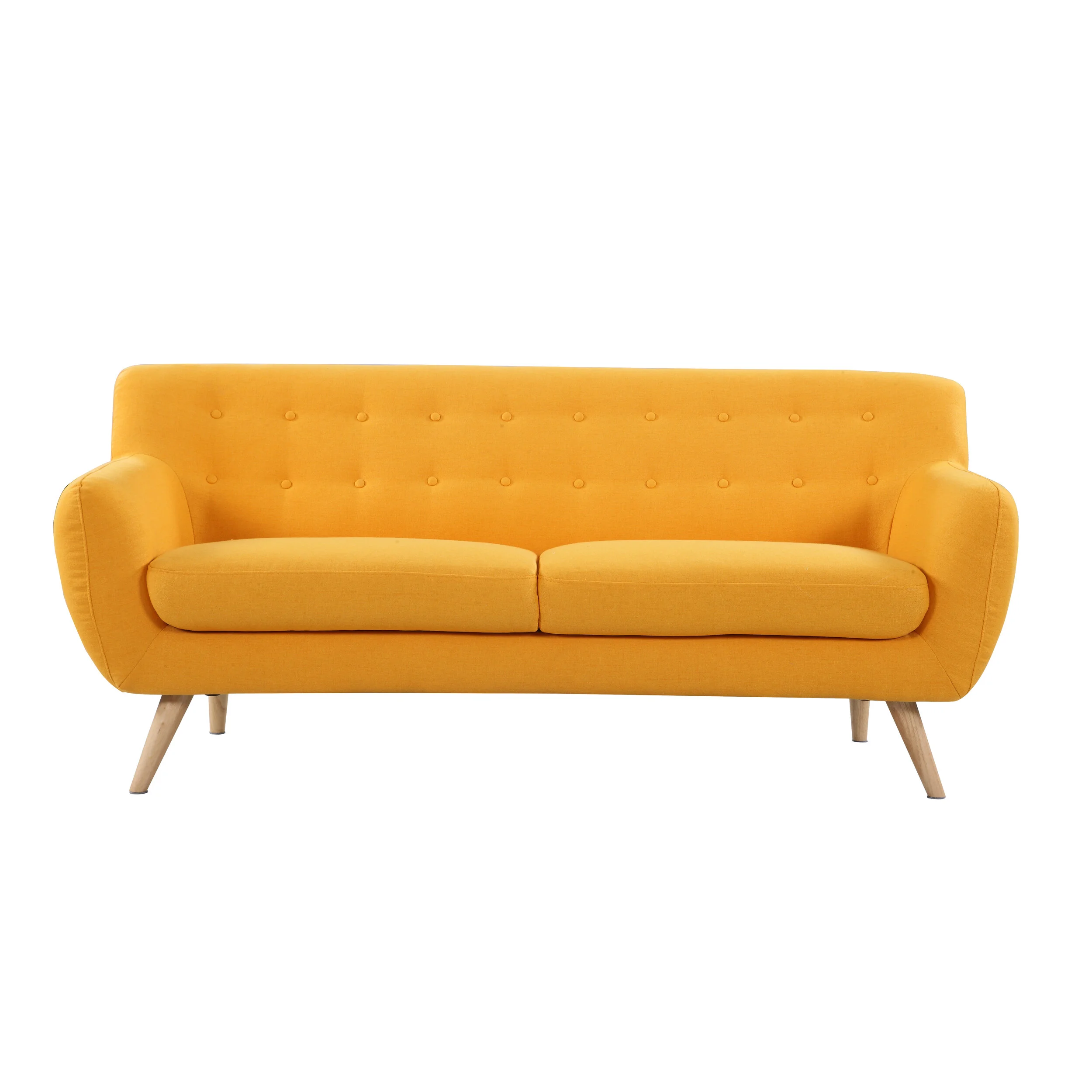 Yellow mid century sofa deals
